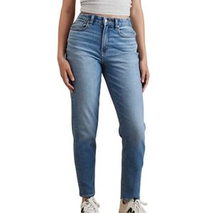 American Eagle Light Vintage Wash Stretch Mom Jean Size 2 Long